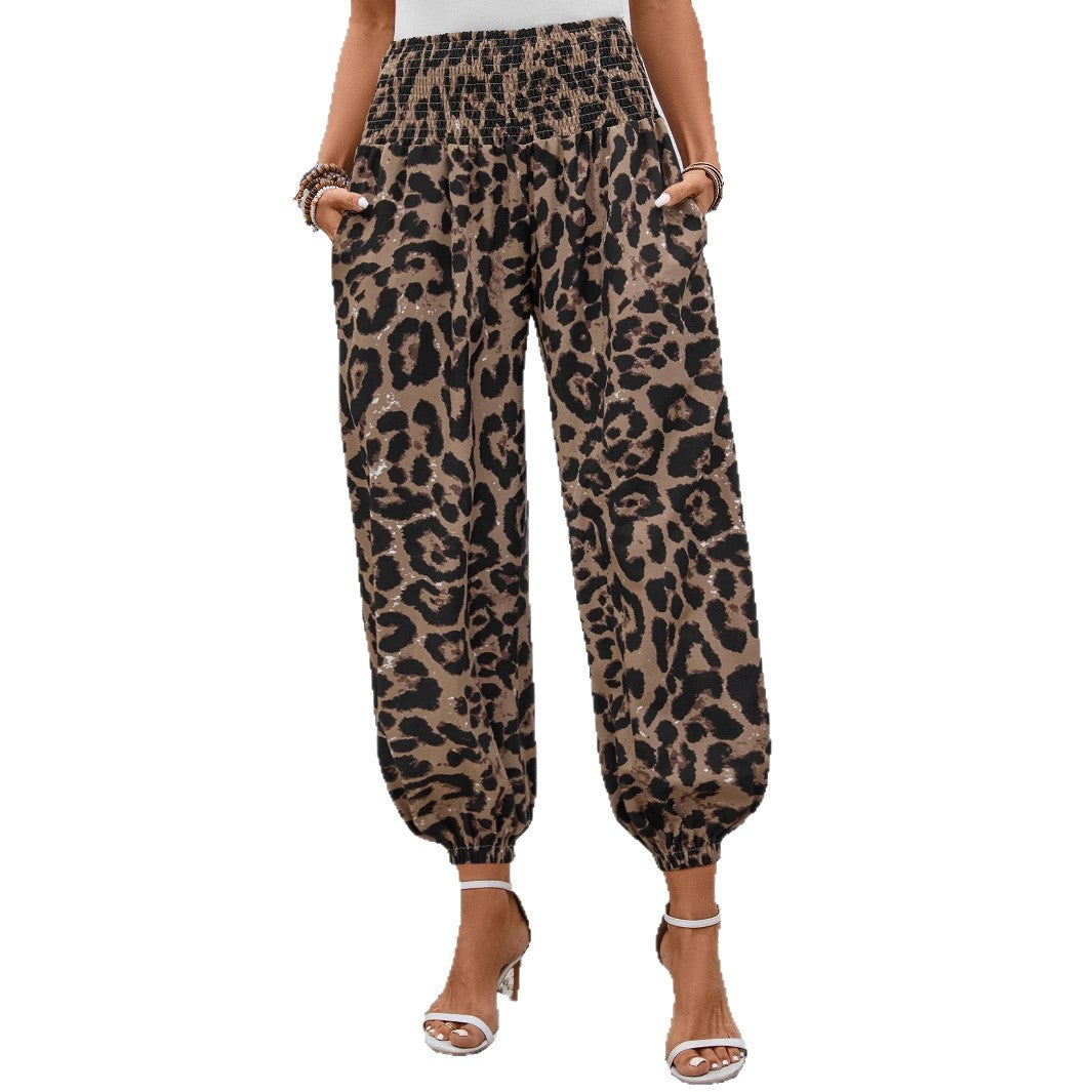 Damen weite Leopardenmuster-Hosen