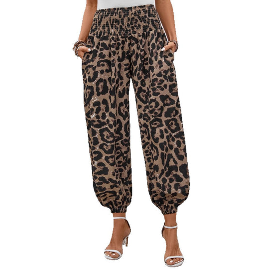 Damen weite Leopardenmuster-Hosen