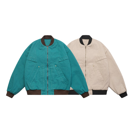 Unisex Leicht wattierte Oversize-Bomberjacke mit rippenkragen und diagonal eingesetzten Taschen Nord Taschen