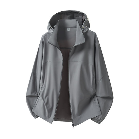Herren Leichte Kapuzen-Regenjacke mit atmungsaktivem Softshell-Material und elastischen Bündchen Nord Taschen
