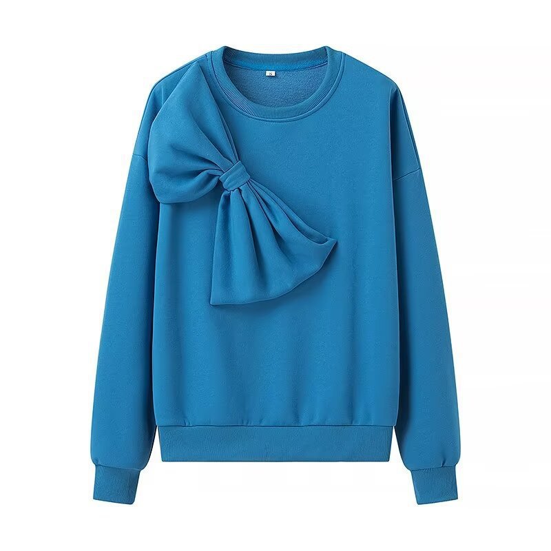 Damen Oversize-Sweatshirt mit dekorativer Schleifenapplikation Nord Taschen