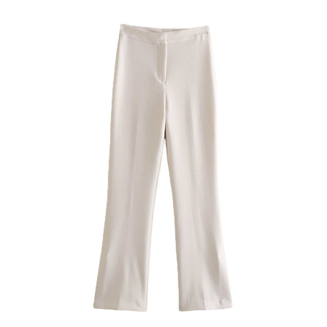 Damen Elegante Stretch-Hose mit geradem Bein und Bügelfalte Nord Taschen