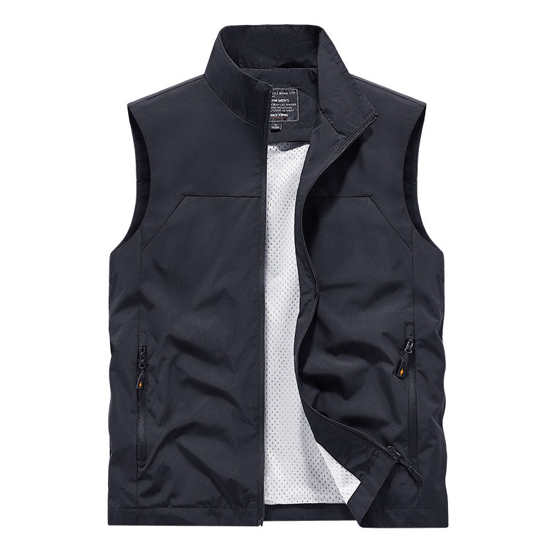 Herren Atmungsaktive Utility‑Weste mit Mesh‑Futter, wind- & wasserabweisender Außenlage & Reißverschlusstaschen Nord Taschen