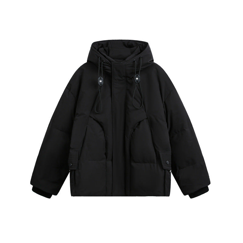 Herren Wattierte Steppjacke mit Kapuze und Tunnelzug Nord Taschen