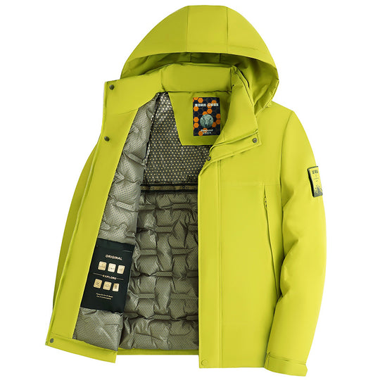 Herren Wattierte Kapuzenjacke mit 3D-Quilt-Innenfutter und wasserabweisender Außenhülle Nord Taschen