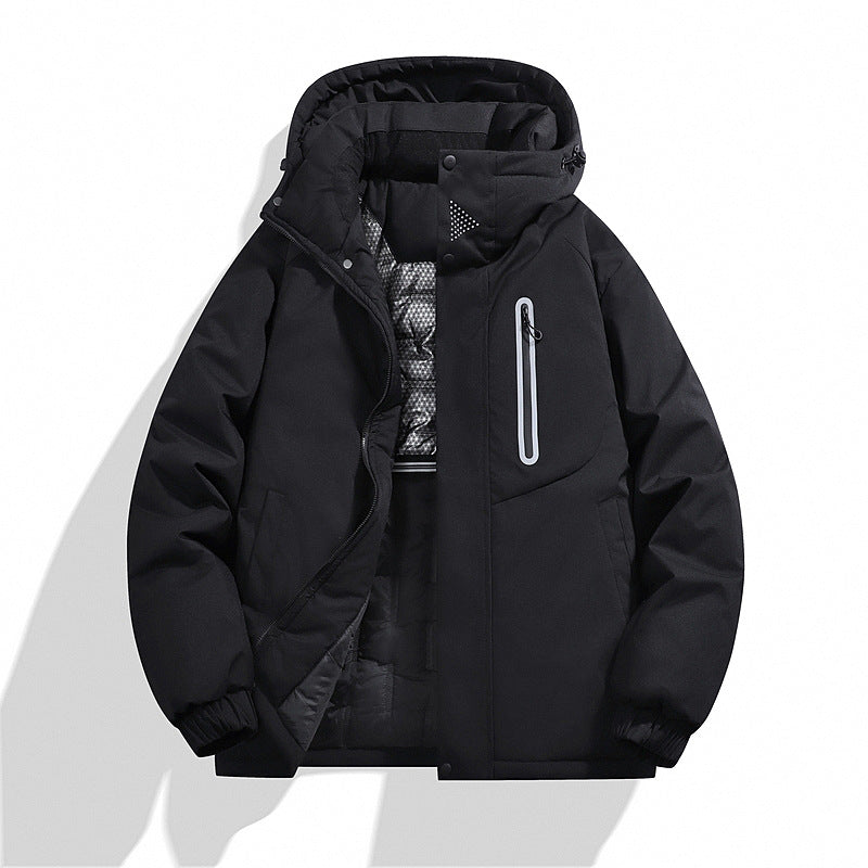 Herren Wattierte Kapuzen‑Winterjacke mit wasserabweisender Membran und verschweißter Brusttasche Nord Taschen