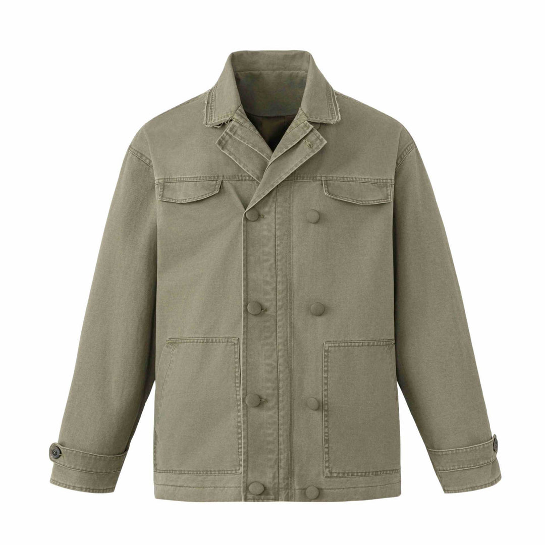 Unisex Robuste Canvas-Workwear‑Blouson mit doppelter Knopfreihe, aufgesetzten Fronttaschen und verstärkten Ärmeln Nord Taschen