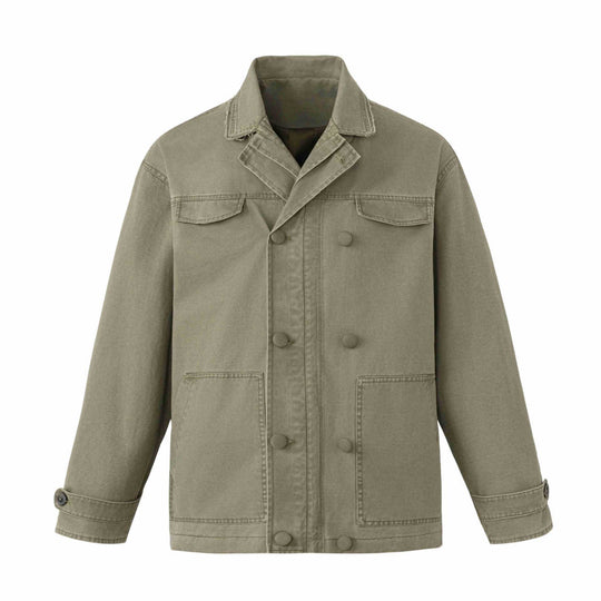 Unisex Robuste Canvas-Workwear‑Blouson mit doppelter Knopfreihe, aufgesetzten Fronttaschen und verstärkten Ärmeln Nord Taschen