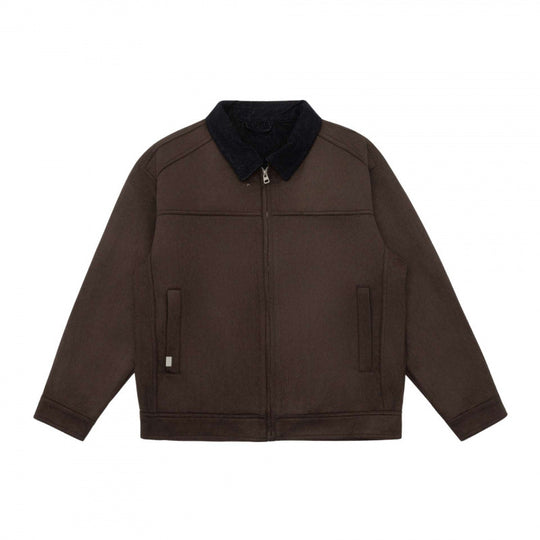 Herren Kastenförmige Zip‑Blousonjacke mit Cordkragen und minimalistischen Eingrifftaschen Nord Taschen
