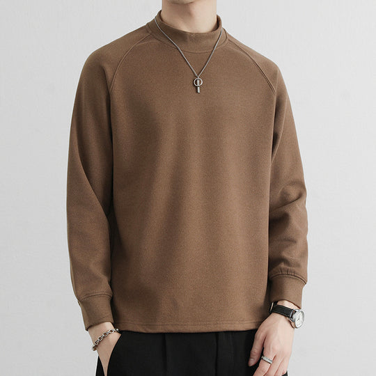 Herren Minimalistisches Mockneck-Sweatshirt aus Tech‑Fleece mit Raglanärmeln Nord Taschen