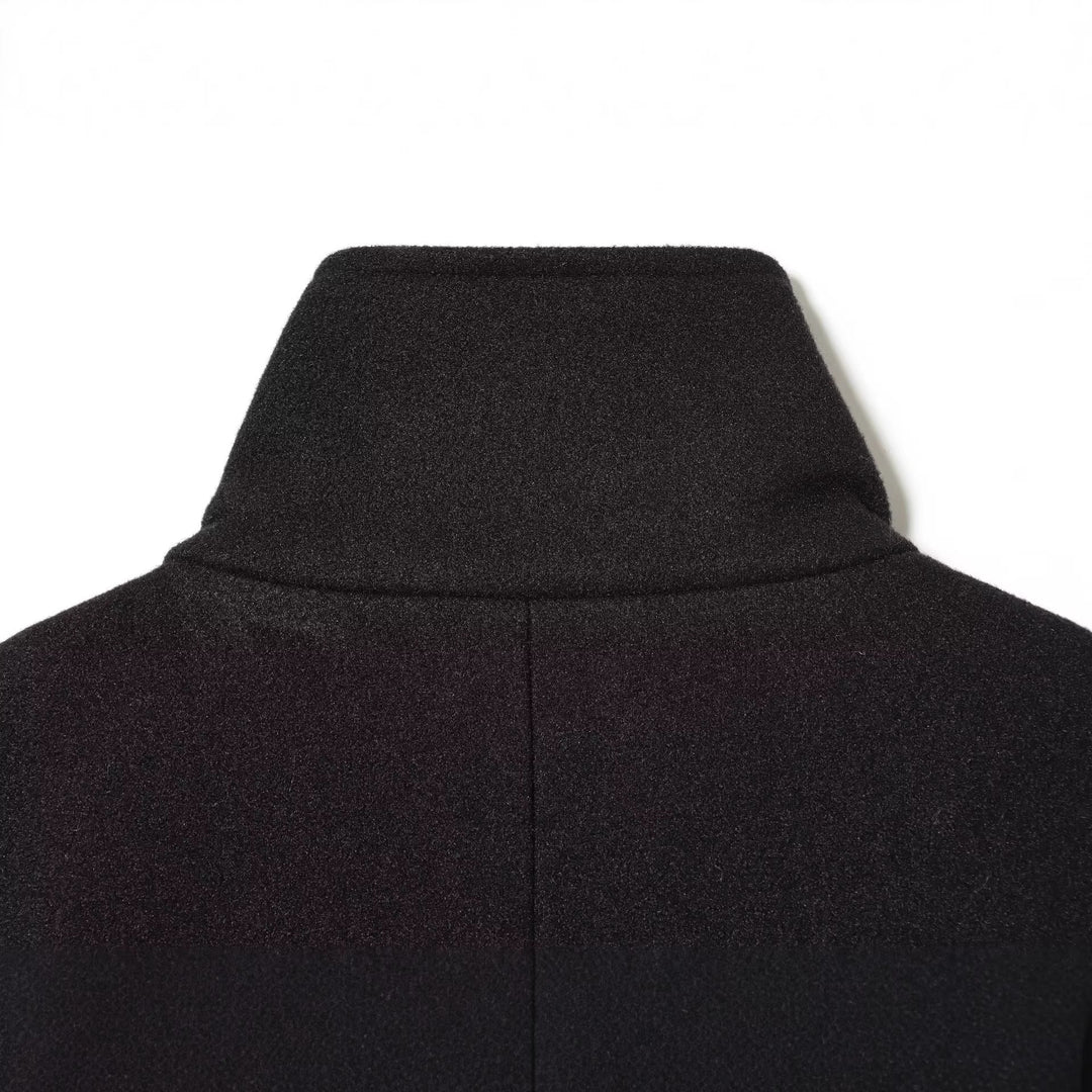 Damen Kurze Boxy-Wollmix-Jacke mit Stehkragen und aufgesetzten Pattentaschen Nord Taschen