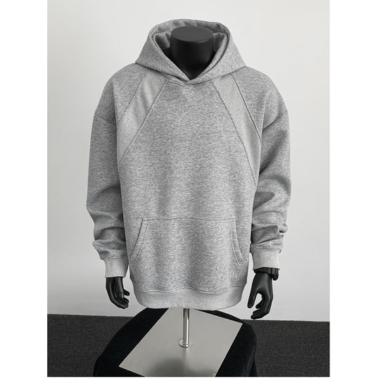 Herren Oversize-Kapuzenpullover mit diagonalem Einsatz und Kängurutasche Nord Taschen