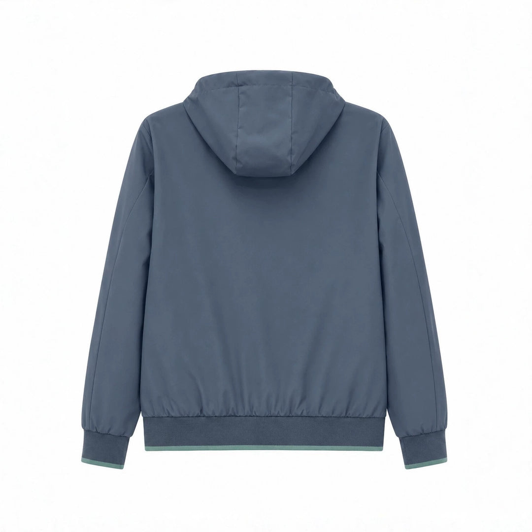 Herren Kapuzen-Blouson Leichter Windbreaker mit geripptem Saum und verdeckter Reißverschlussleiste Nord Taschen