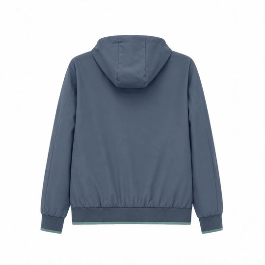 Herren Kapuzen-Blouson Leichter Windbreaker mit geripptem Saum und verdeckter Reißverschlussleiste Nord Taschen