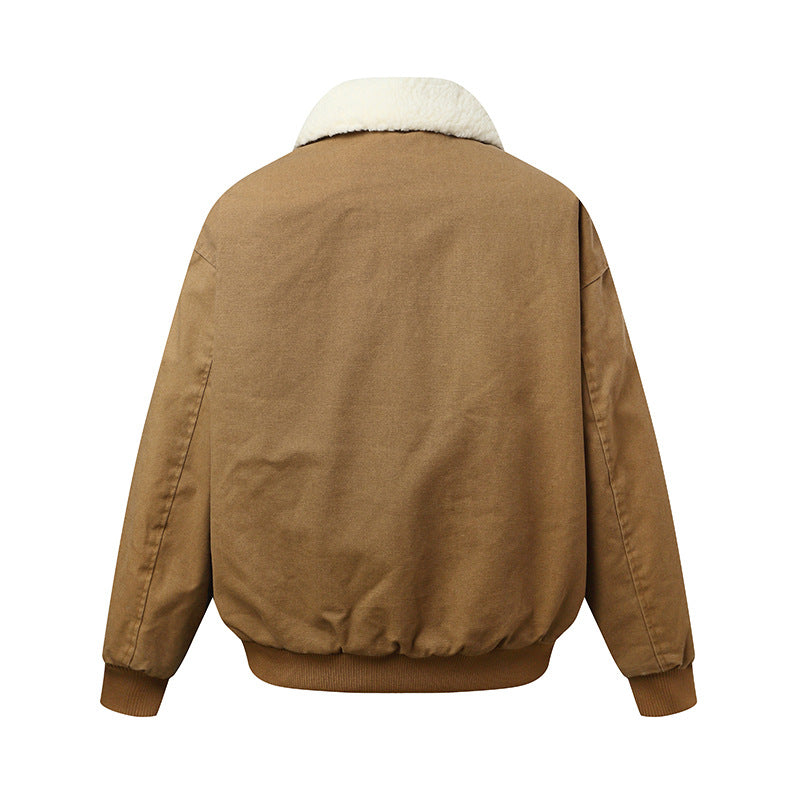 Unisex Wattierte Boxy-Bomberjacke mit Teddykragen Nord Taschen