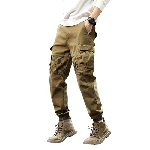 Herren Cargo-Jogginghose mit Camouflage-Knieeinsatz & elastischen Bündchen Nord Taschen