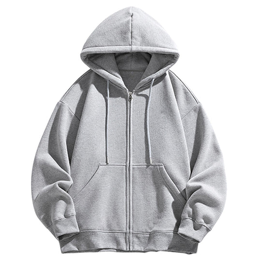 Herren Oversize Kapuzen‑Sweatjacke mit durchgehendem Reißverschluss und Kängurutasche Nord Taschen