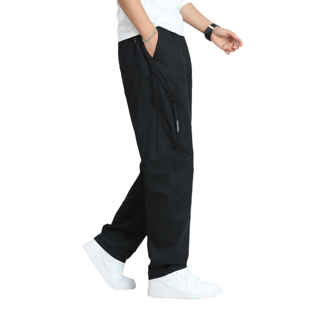 Herren Weite Utility-Cargohose mit elastischem Bund, seitlichen Reißverschlusstaschen und vorgeformten Knien Nord Taschen