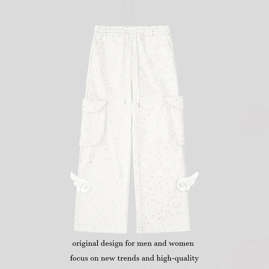 Damen Extraweite Cargo-Palazzo-Sweathose mit Tunnelzugbund und Zierflügel-Applikationen Nord Taschen