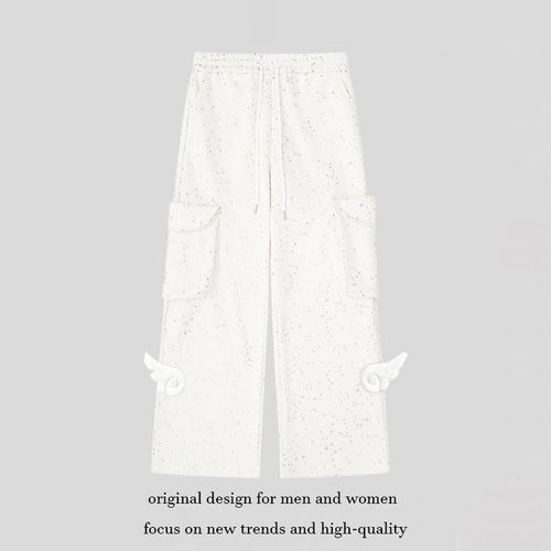 Damen Extraweite Cargo-Palazzo-Sweathose mit Tunnelzugbund und Zierflügel-Applikationen Nord Taschen