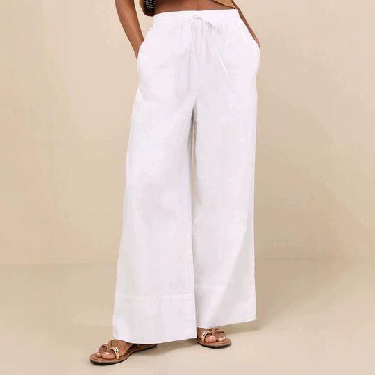 Damen Luftige und bequeme Leinenhose Nord Taschen