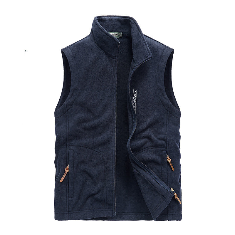Herren Fleece-Utility-Weste mit Reißverschluss, Stehkragen und praktischen Taschen Nord Taschen