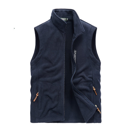 Herren Fleece-Utility-Weste mit Reißverschluss, Stehkragen und praktischen Taschen Nord Taschen