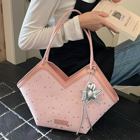 Damen asymmetrische Handtasche mit funkelndem Sternenmotiv Nord Taschen