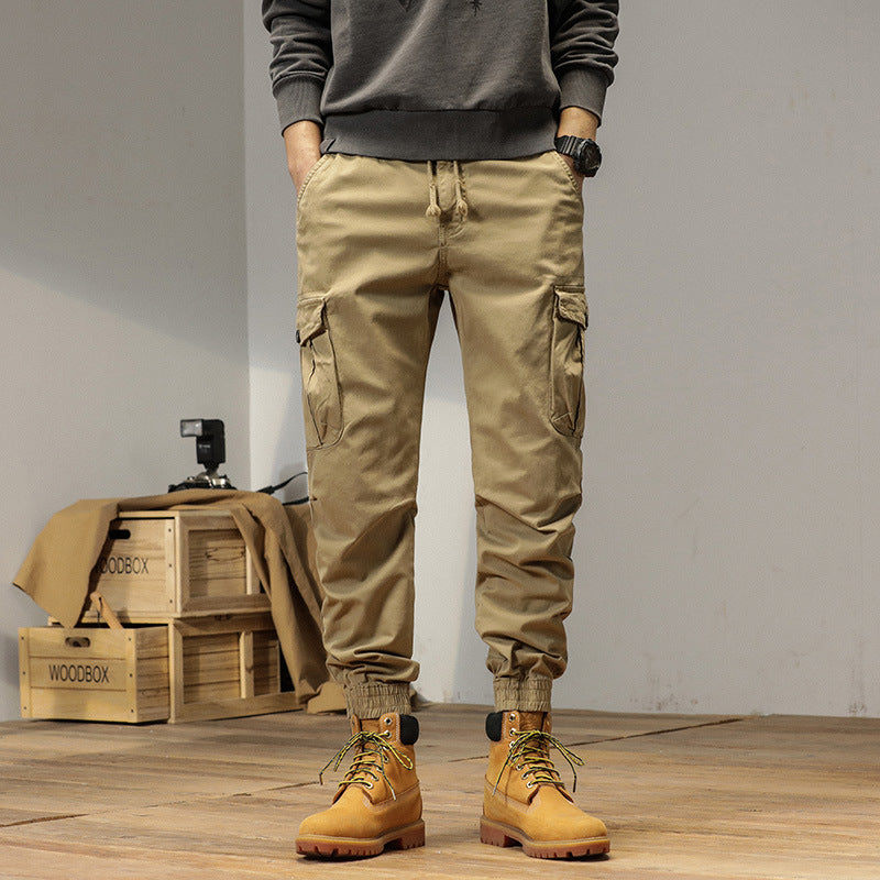 Herren Tapered Cargo-Jogger aus robustem Twill mit Tunnelzugbund, aufgesetzten Klappentaschen und gerippten Knöcheln Nord Taschen