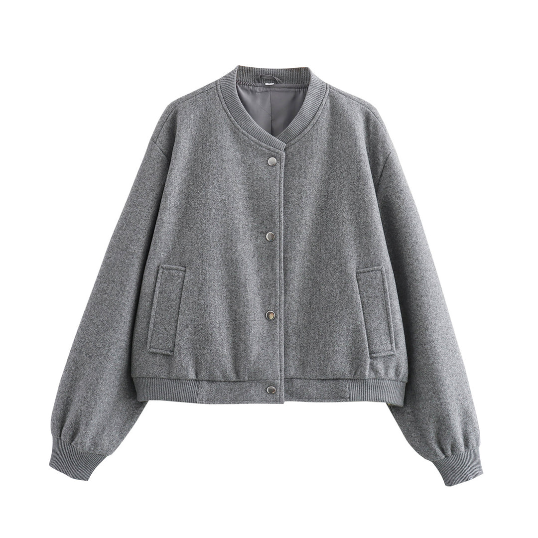 Damen 70+ kurze Wollmix‑Blousonjacke mit Reißverschluss, Hemdkragen und Pattentaschen Nord Taschen