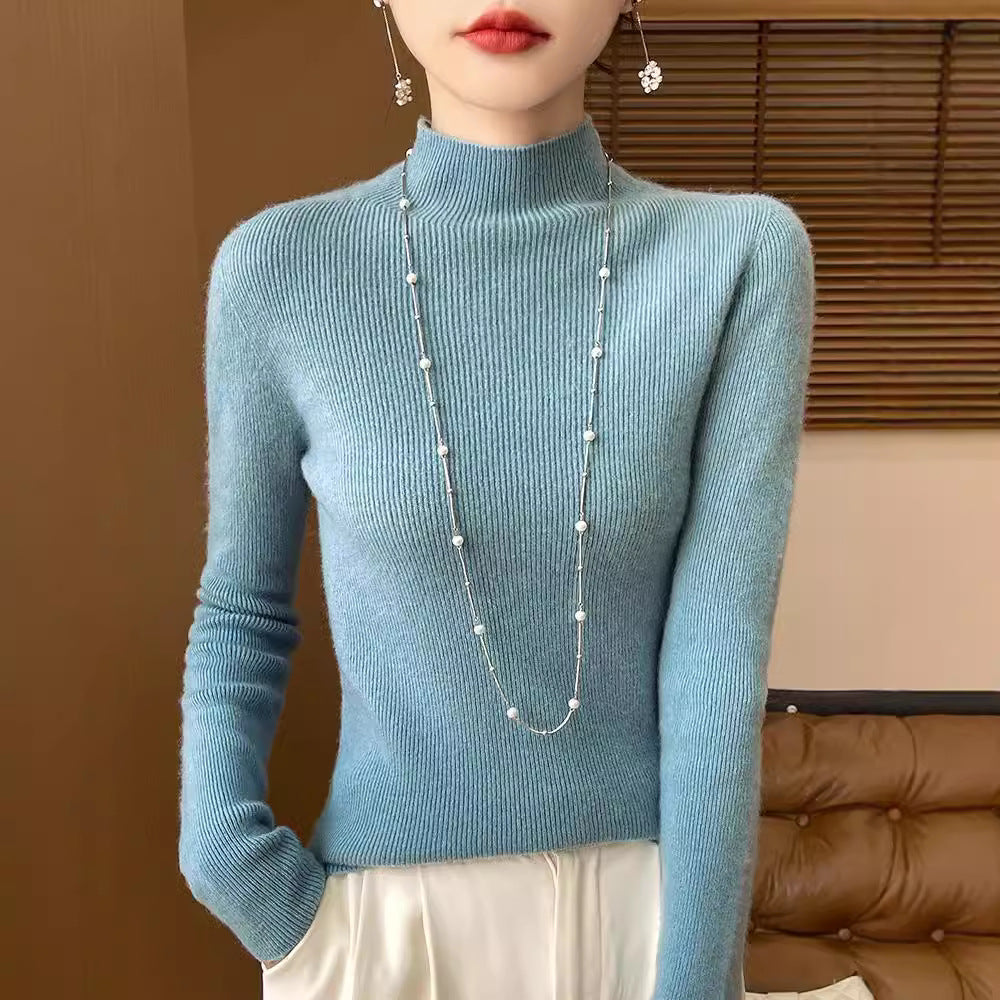 Damen Schmaler Kurzrollkragenpullover in kuscheliger Kaschmir‑Optik mit feiner Rippenstruktur Nord Taschen