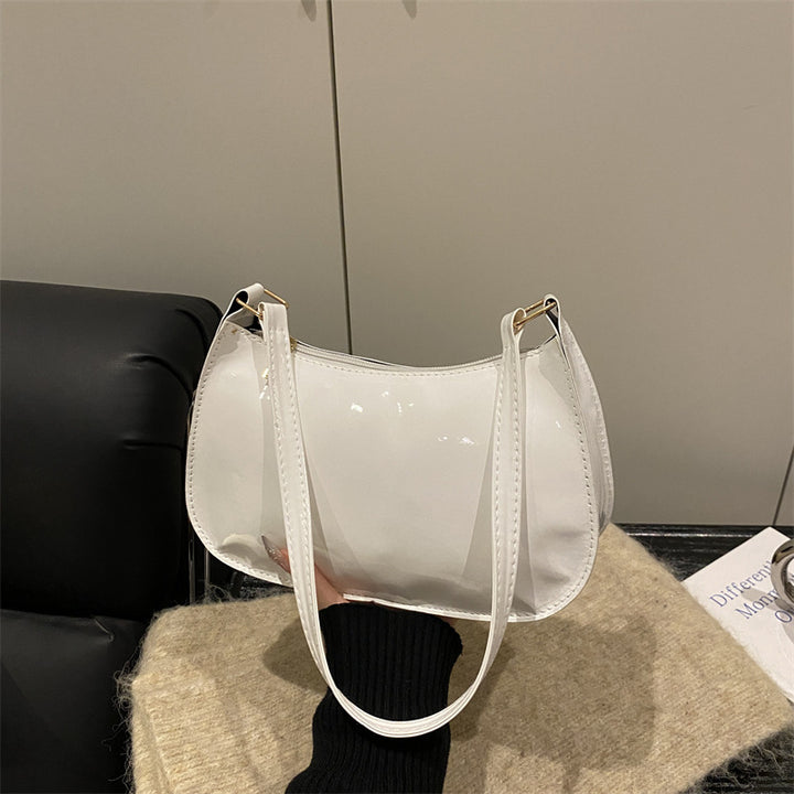 Damen modische Handtasche im minimalistischen Design mit glänzender Oberfläche Nord Taschen