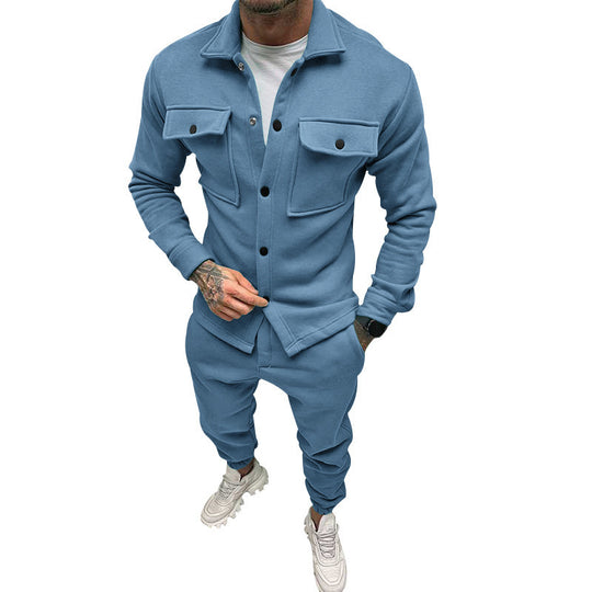 Herren Utility-Overshirt aus French-Terry mit Pattentaschen und Druckknopfverschluss Nord Taschen