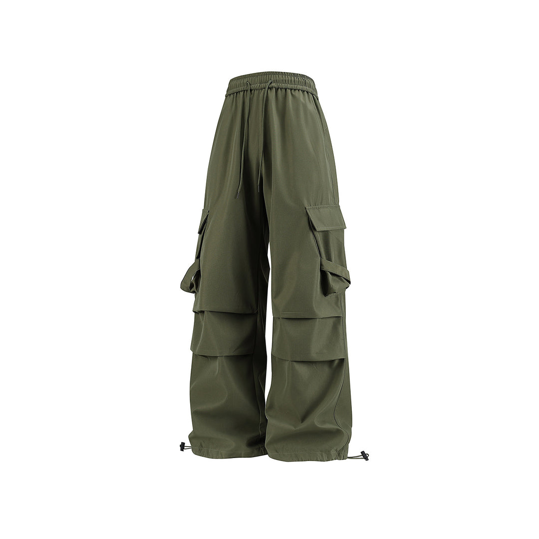 Herren Baggy‑Cargo‑Hose mit modularen Klappfächern, Band‑Details und Kordelbund Nord Taschen