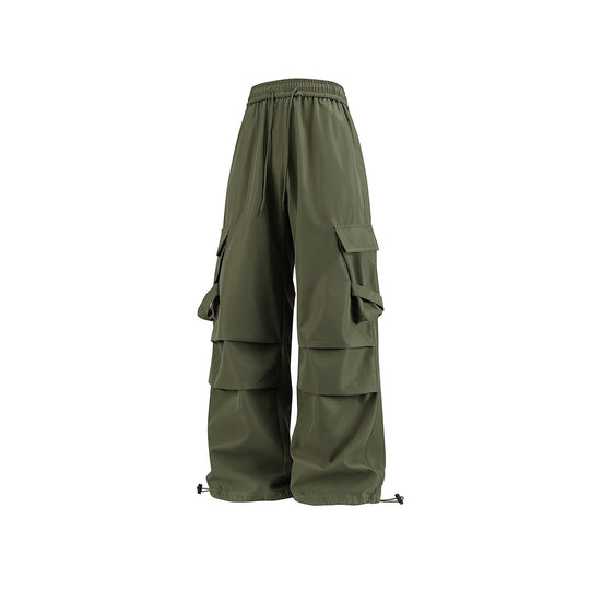 Herren Baggy‑Cargo‑Hose mit modularen Klappfächern, Band‑Details und Kordelbund Nord Taschen