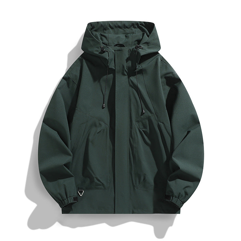 Unisex Leichte wasserdichte Utility-Kapuzenjacke mit verstellbaren Bündchen und großen Eingrifftaschen Nord Taschen