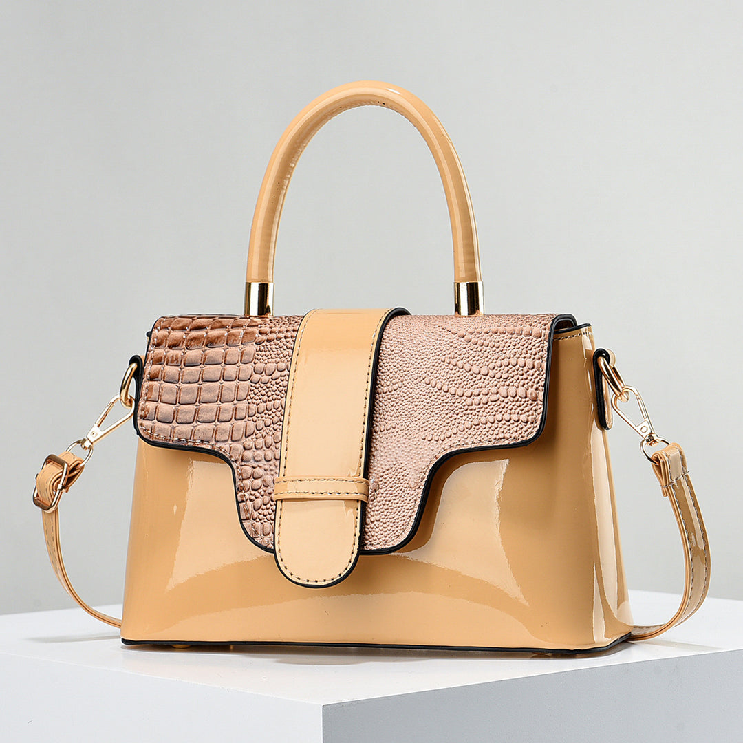 Damen Handtasche im raffinierten Krokodil-Look mit abnehmbarem Schultergurt Nord Taschen