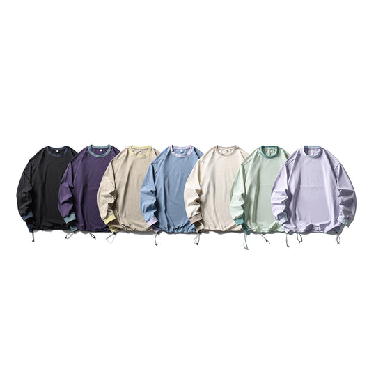 Unisex Oversize-Fleecepullover mit Kordelzugsaum und Kontrastkragen Nord Taschen