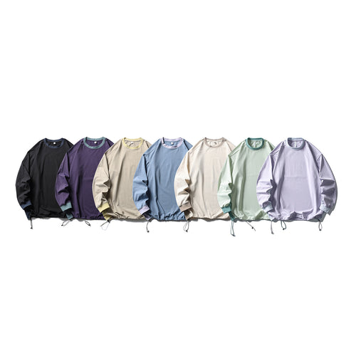 Unisex Oversize-Fleecepullover mit Kordelzugsaum und Kontrastkragen Nord Taschen