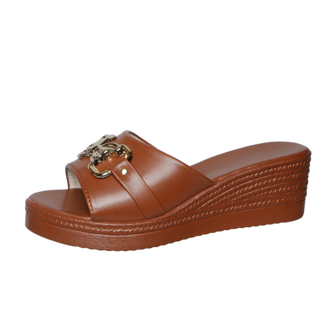Damen Komfort-Sandalen mit elegantem Ketten-Detail und rutschfester Sohle