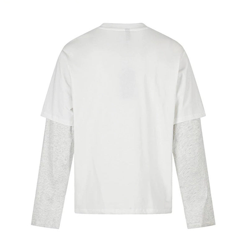 Damen Lagen-Langarmshirt im Layer-Look mit Fotoprint und Kontrastärmeln Nord Taschen