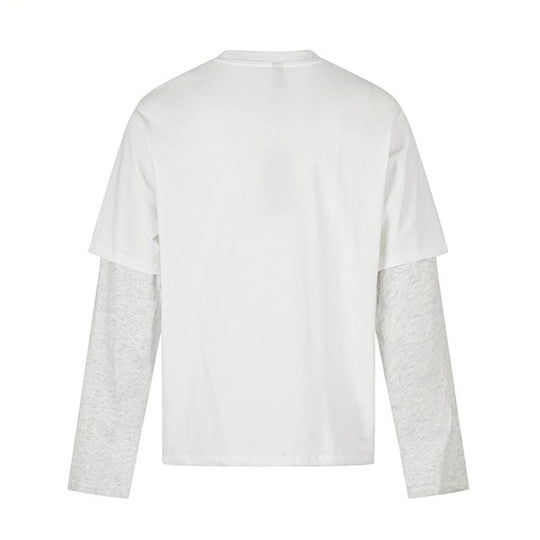 Damen Lagen-Langarmshirt im Layer-Look mit Fotoprint und Kontrastärmeln Nord Taschen