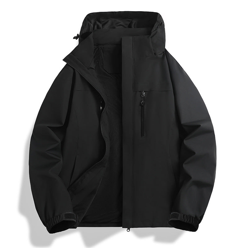 Herren Wasser- und winddichte Softshell-Outdoorjacke mit Kapuze, atmungsaktivem Meshfutter und Brustreißverschluss Nord Taschen
