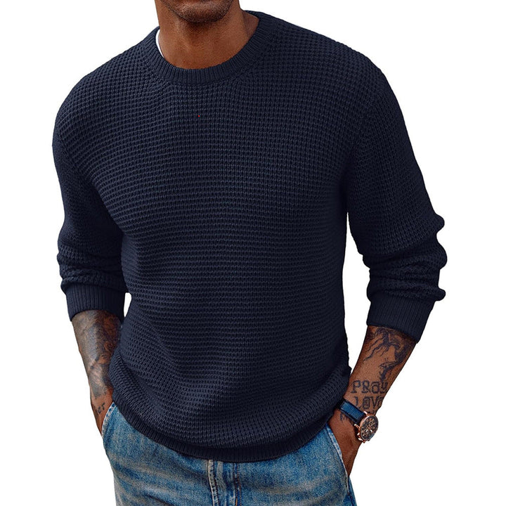 Herren Großer Strickpullover mit strukturiertem Gew Nord Taschene
