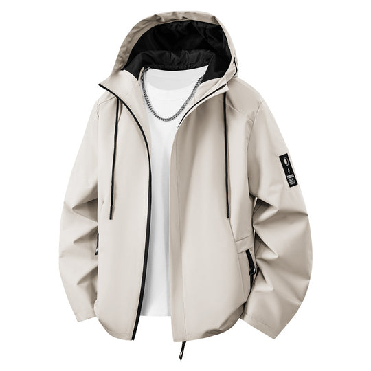 Herren Minimalistische Softshell-Kapuzenjacke mit mattierter Oberfläche, kontrastierenden Besätzen und verdecktem Zwei-Wege-Reißverschluss Nord Taschen