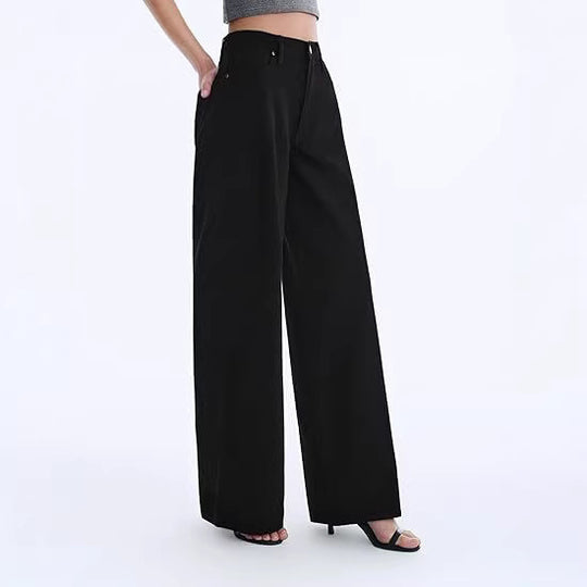 Damen Weite High-Waist-Hose mit fließendem Beinschnitt Nord Taschen