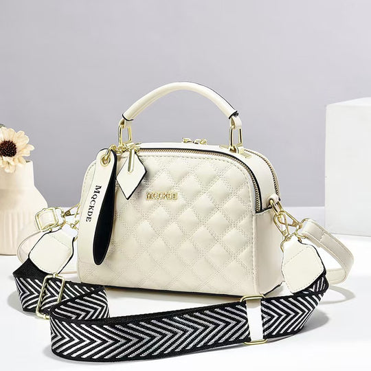 Damen Handtasche im eleganten Steppdesign mit abnehmbarem Schulterriemen Nord Taschen