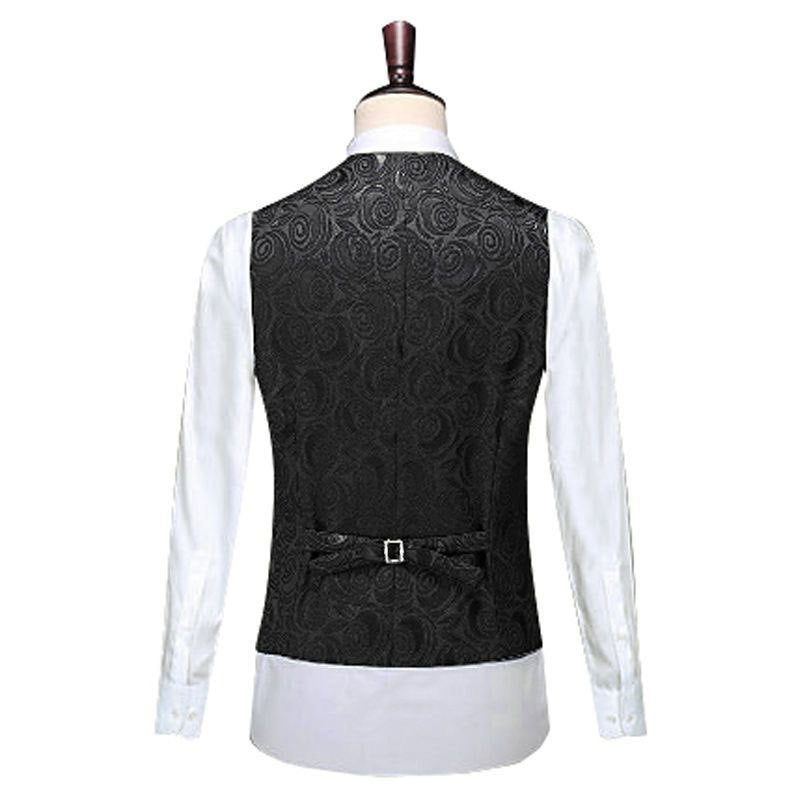 Herren Jacquardweste mit ornamentaler Struktur, spitz zulaufendem Saum und satinierter Rückseite Nord Taschen