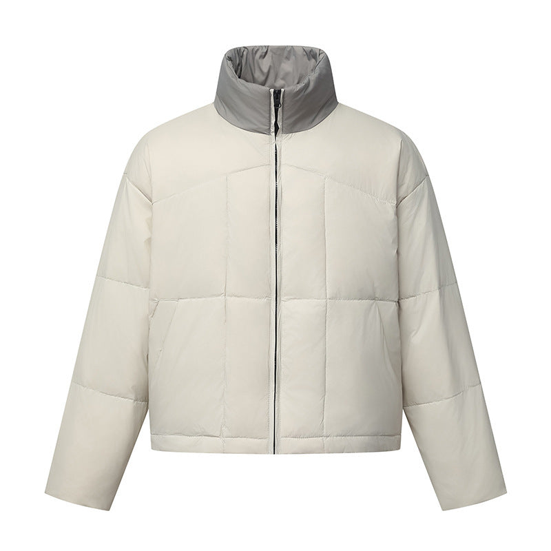 Unisex Boxy-Pufferjacke mit Stehkragen in Kontrastoptik und quadratischer Steppung Nord Taschen