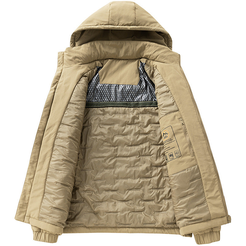 Herren Gepolsterte Thermo-Winterjacke mit Kapuze, wasserabweisender Außenhaut und Reißverschlusstaschen Nord Taschen